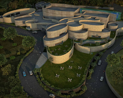 sanjay puri architects designs its 'nirvana 63' sports complex with a fluid sense of motion