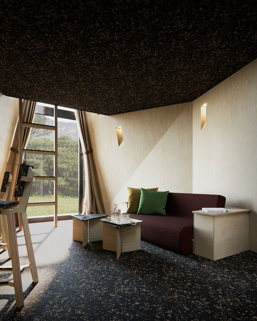 rojkind arquitectos assembles prefab pyramidal getaway cabins in mexico