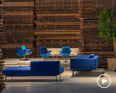 massive timber plank blocks construct prostoria’s new exhibition space in croatia