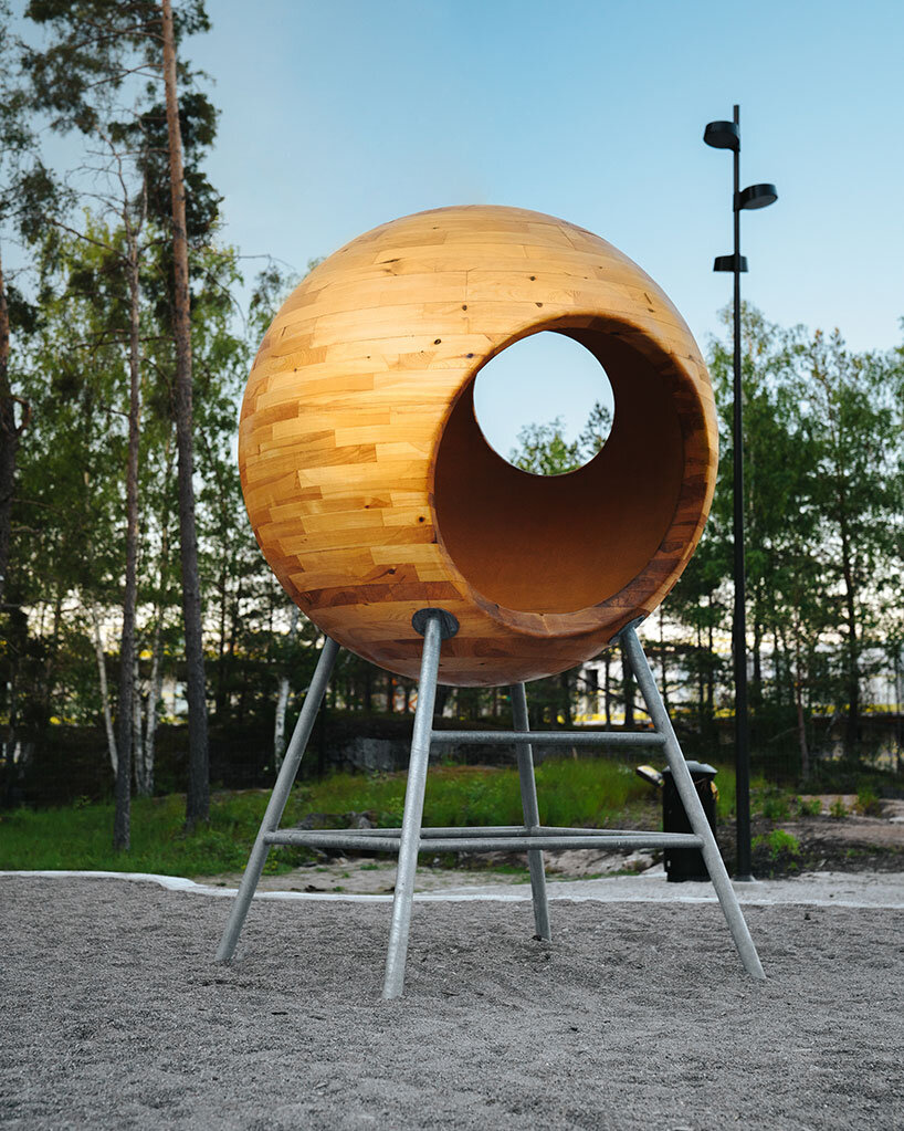 a stockholm park is dotted with these colorful playground spheres by andrénfogelström - 2