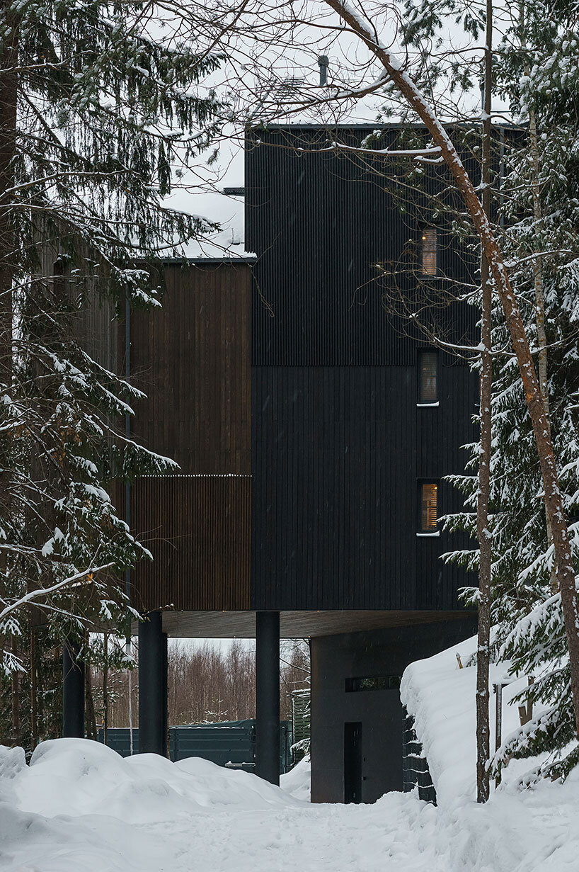 monolithic 'forest view' house appears to float among the woods of russia - 1