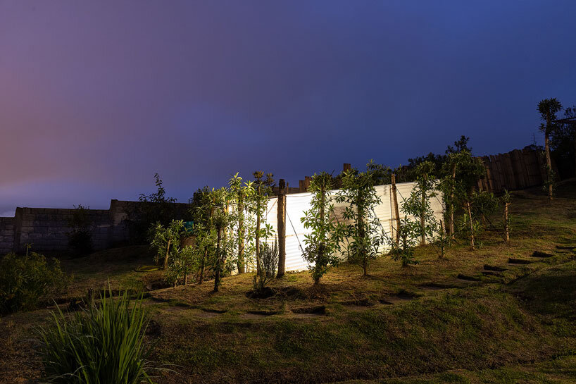 al borde builds a ‘garden house’ in ecuador with live trees and rammed earth