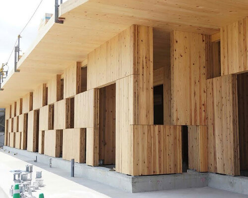 japanese engineers develop earthquake-resistant 'CLT checkered block wall'