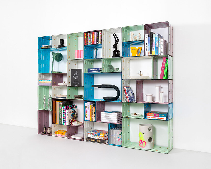marc newson designs quobus, an enameled steel bookshelf for galerie kreo