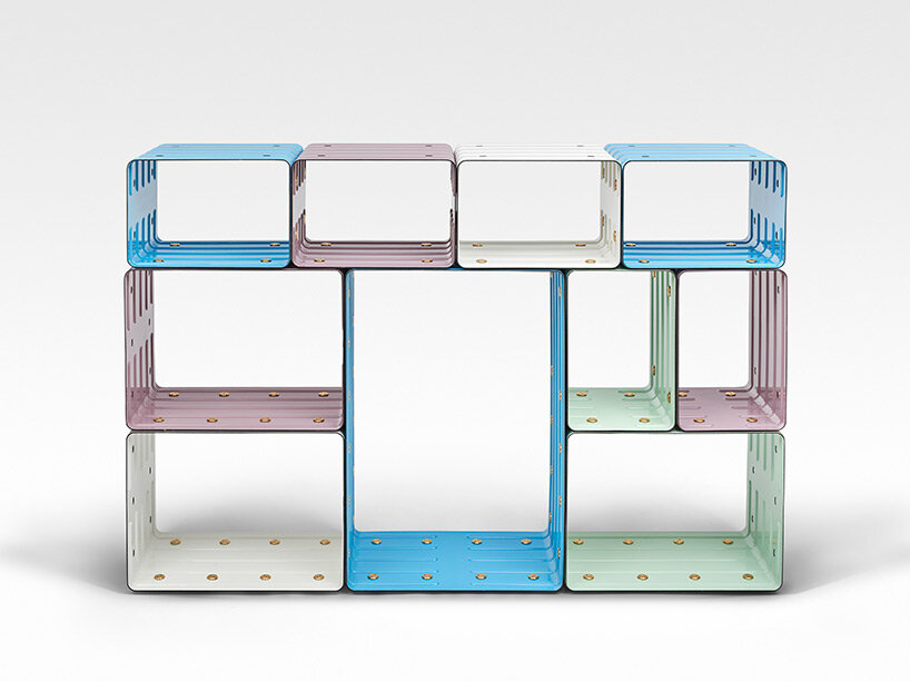marc newson designs quobus, an enameled steel bookshelf for galerie kreo