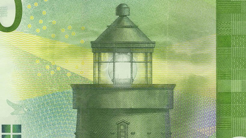 lighthouse imagery on norway's 50 krone note