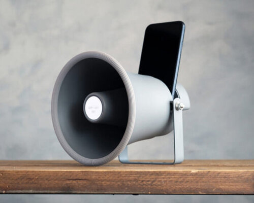 this horn-shaped speaker produces high-quality sound without using power