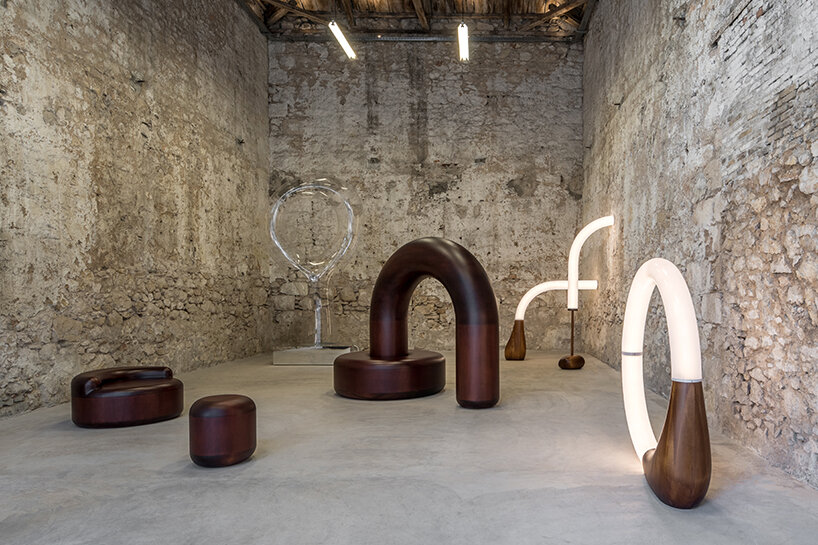 life-size centerpieces by objects of common interest form sculptural garden in carwan gallery