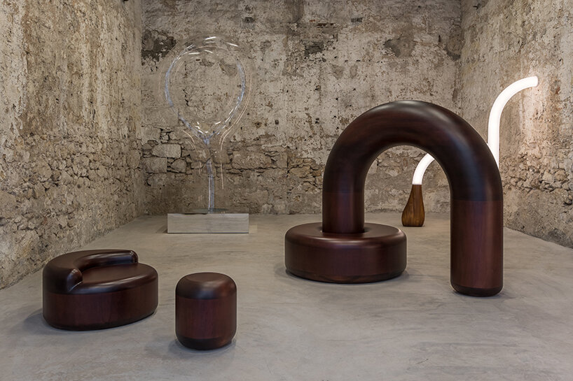life-size centerpieces by objects of common interest form sculptural garden in carwan gallery