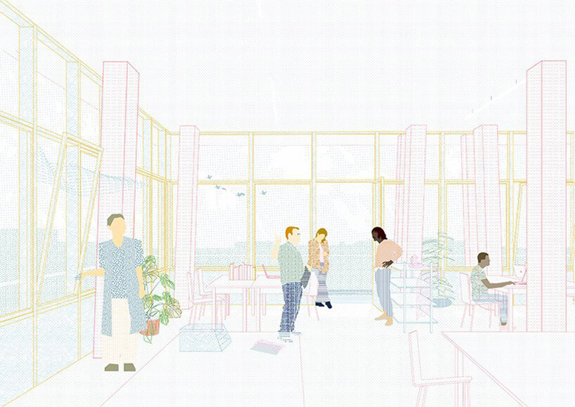 drawing: wireframe view, offices