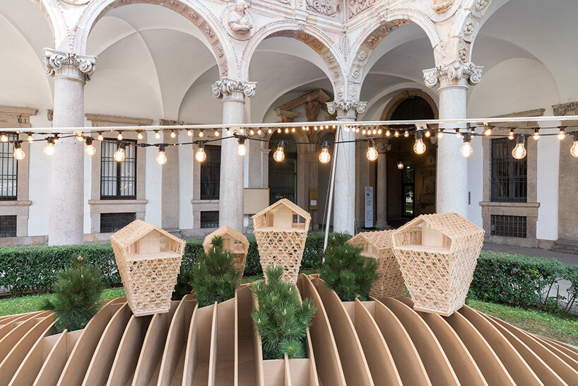 peter pichler architecture presents vertical chalet installation at milan design week 2021