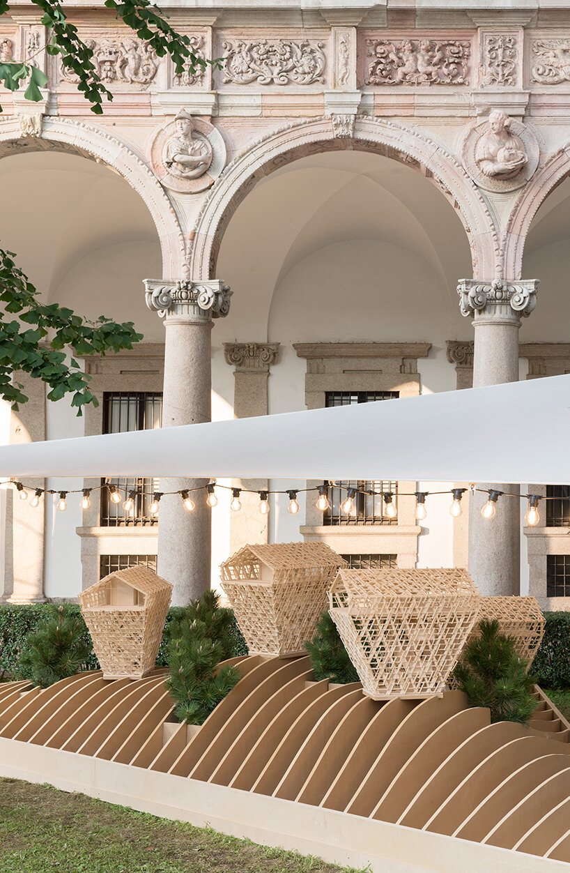 peter pichler architecture presents vertical chalet installation at milan design week 2021