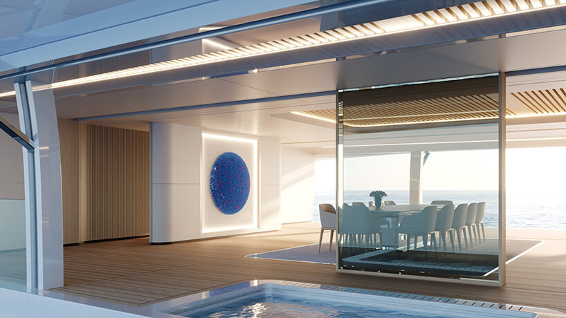 futuristic superyacht by feadship uses AR to generate fully virtual command center