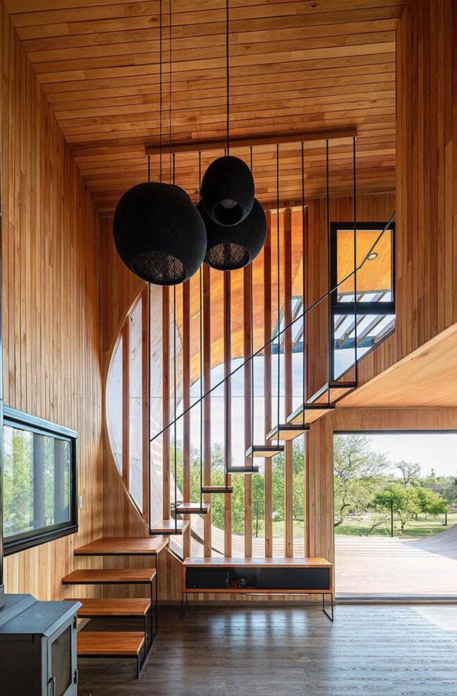 timber clad the interior