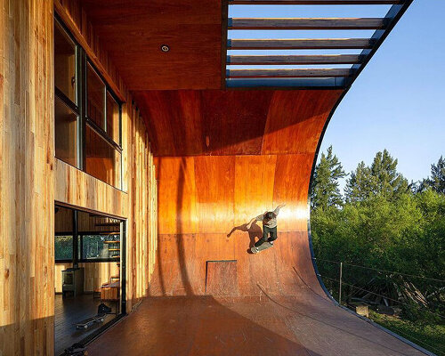 this 100% sustainable structure is a fusion of house and skate park