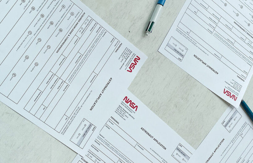 astronaut application forms | image © designboom