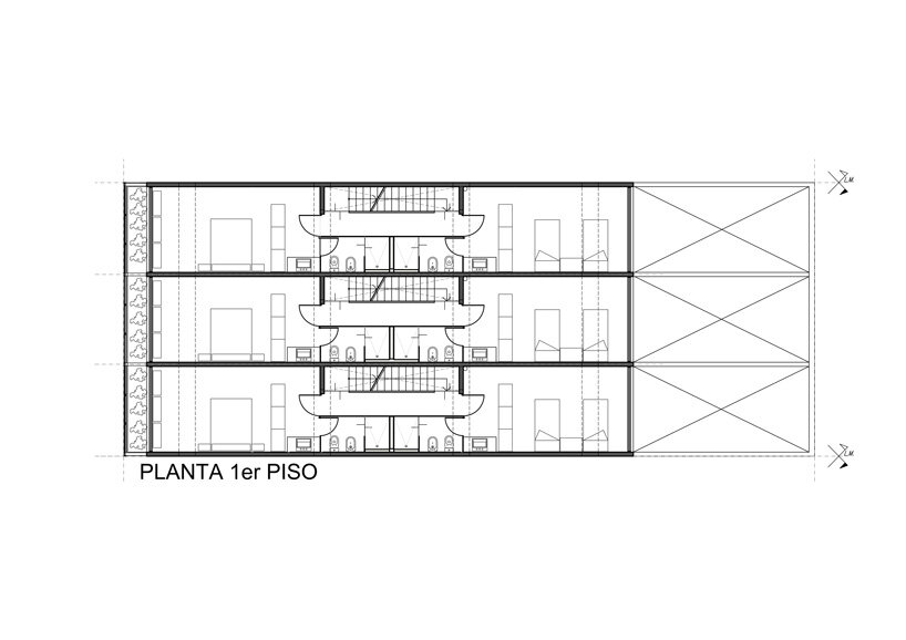 three vertical houses compose 'triptico' building in córdoba, argentina