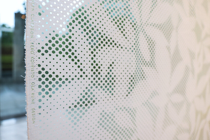 a 'leaves' curtain, green tinted by claesson koivisto rune image © designboom