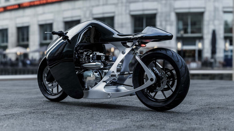 shaped after mobula rays, the supermarine is bandit9's latest futuristic motorbike