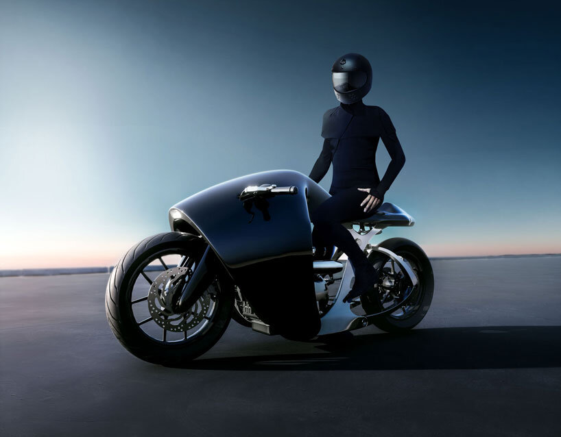 shaped after mobula rays, the supermarine is bandit9's latest futuristic motorbike