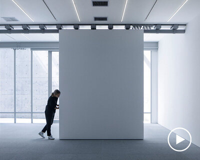 CASE-REAL installs movable walls inside a basement art gallery in tokyo