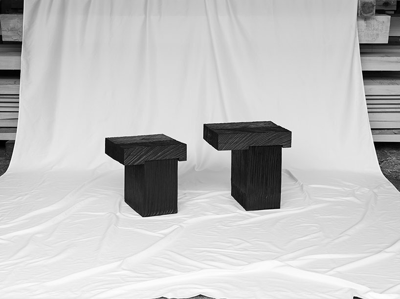 the stool and the side table