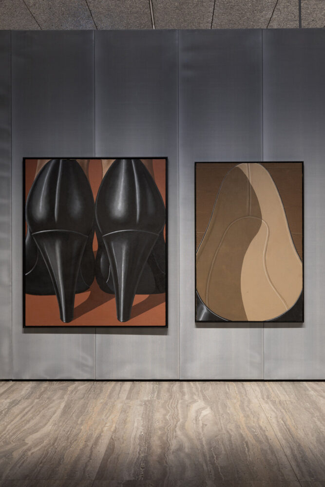 from left to right: lady’s feet, 1969 | inside of lady’s shoe, 1969