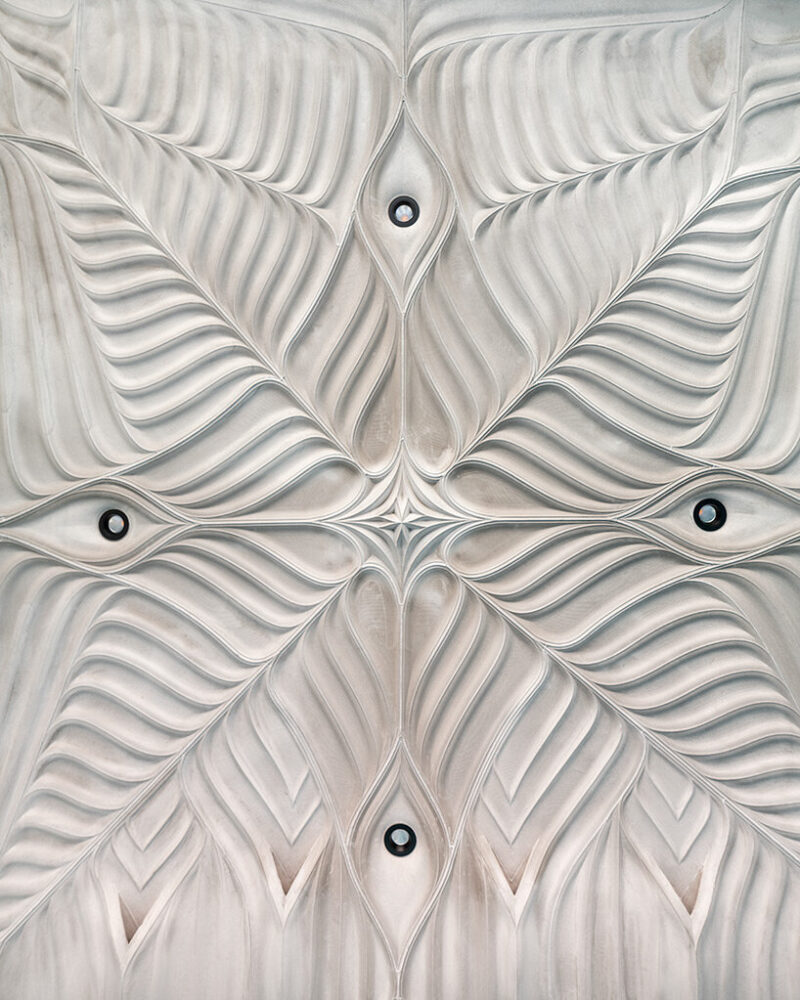 view of the lightweight floor construction with integrated building systems from below - image by roman keller