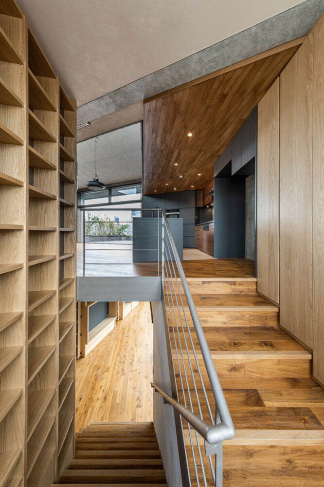 stairway connecting the home's two levels