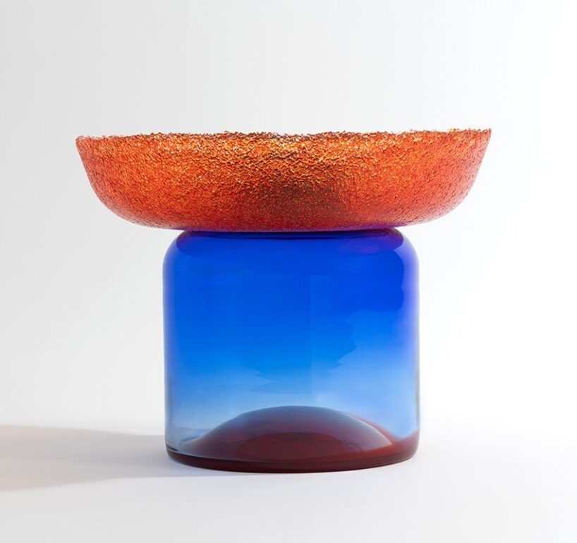 the granule collection references the jewel-like tones of murano glass through an expressive use of strong color