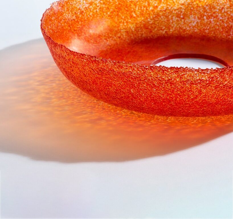 the complementary and contrasting color palette for each vessel was chosen based on the way the material reacts to light