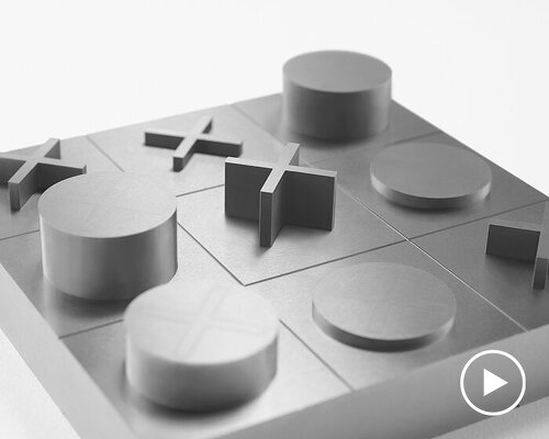 nendo's delicate tic tac toe board game turns into a sculptural piece at a finger's touch