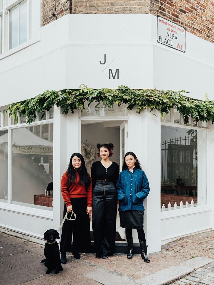the curators and the public bath house (gallery), from left to right, oo-long and lisa chan of local collective, and cong ding and shutian zhou of stigma room