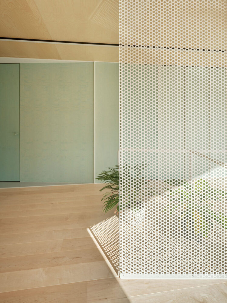 perforated surfaces create playful shadows