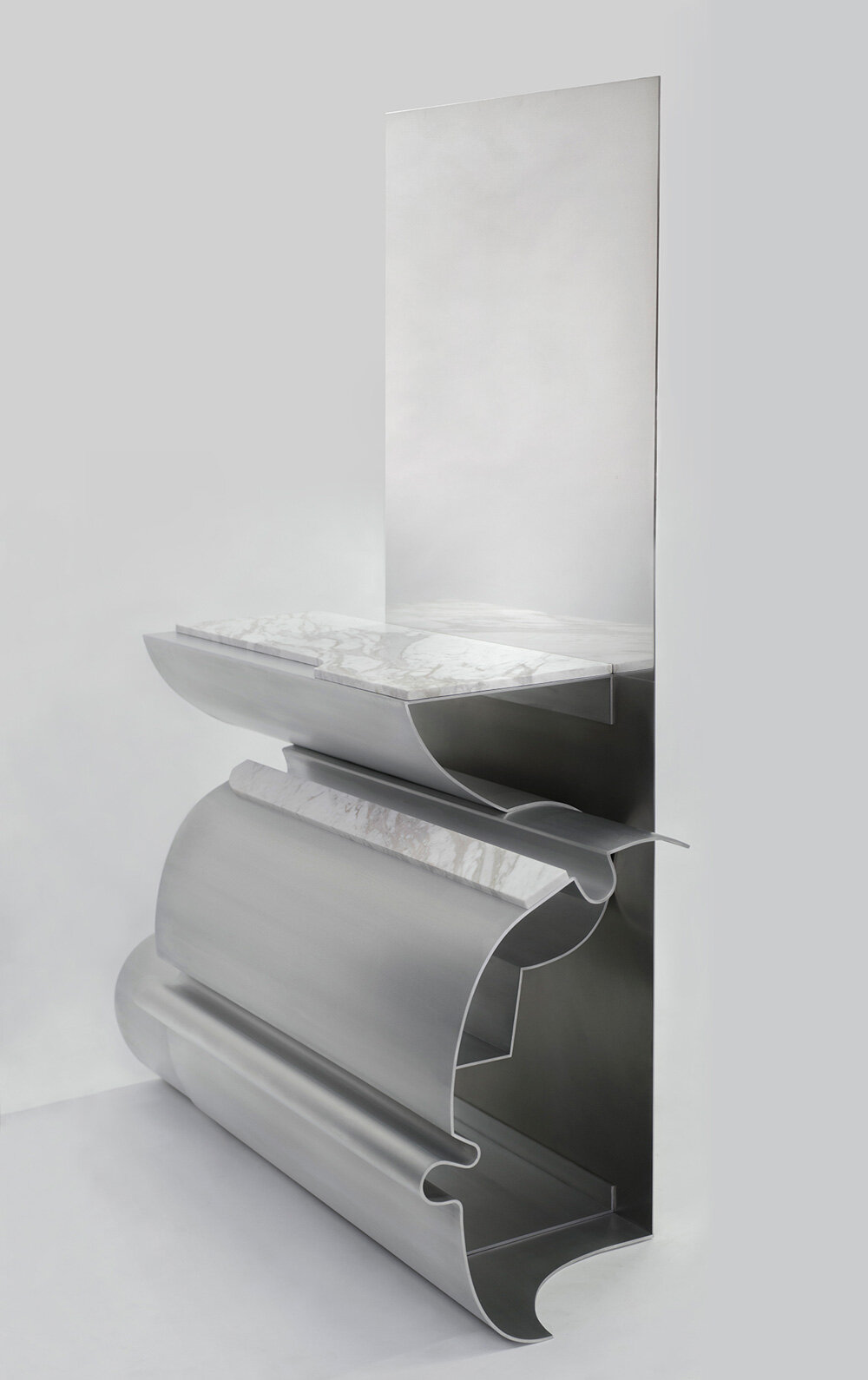 console, marble and aluminium, 2021