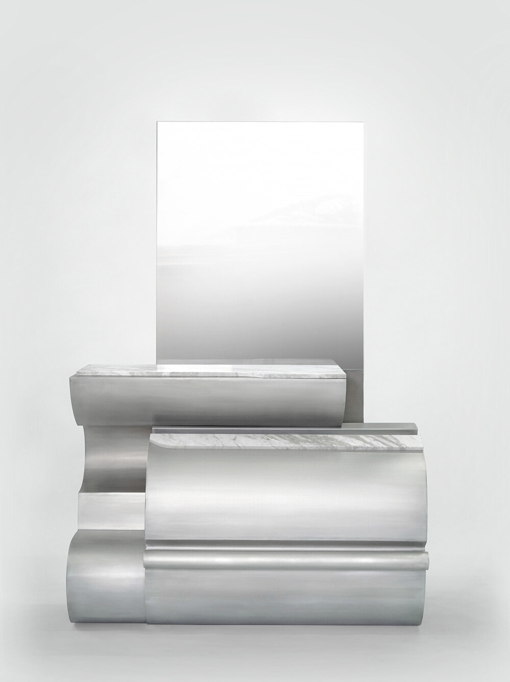 console, marble and aluminium, 2021