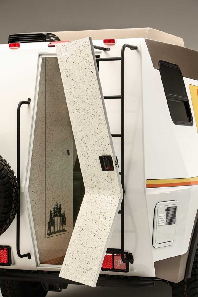 the team spent well over 100 hours designing the rear door