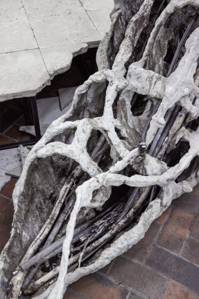 laying on the floor distressingly, in endless loops