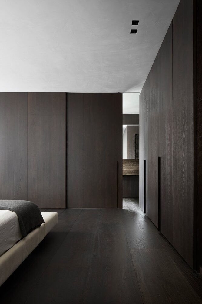 sliding door separation. all the spaces are subdivided through over dimension sliding doors in order to control the level of privacy wanted in a specific moment