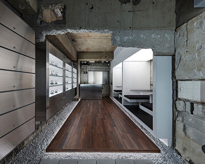 past meets present in kenta nagai's industrially elegant watch store in tokyo