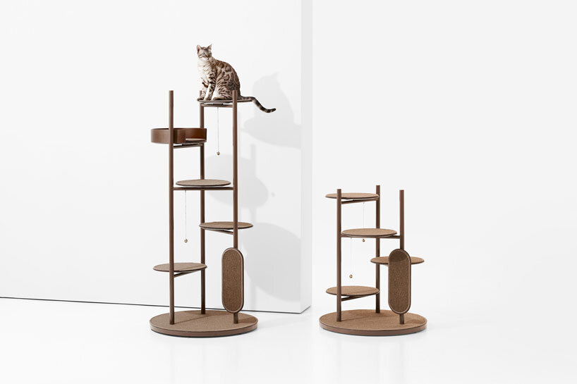 stylish cat towers and scratchers designed by jiyoun kim studio