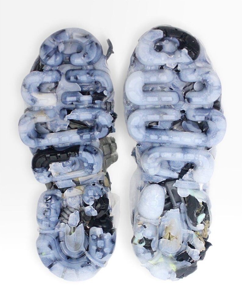 nike vapormax sole collaged from reused rubber pieces