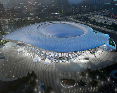 coop himmelb(l)au begins construction on its constructivist arena in st. petersburg