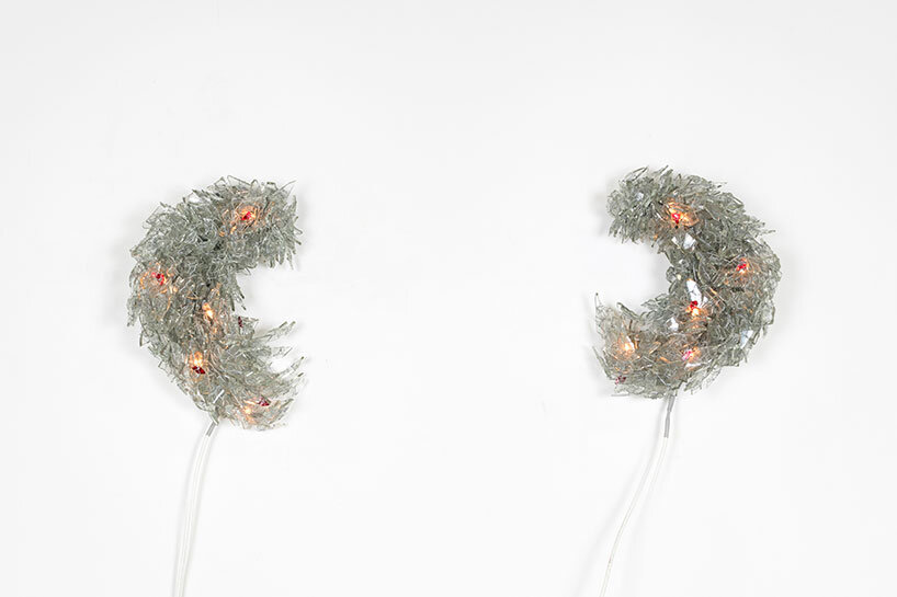 deborah thomas, 1991, pair of forest breeze wall lights