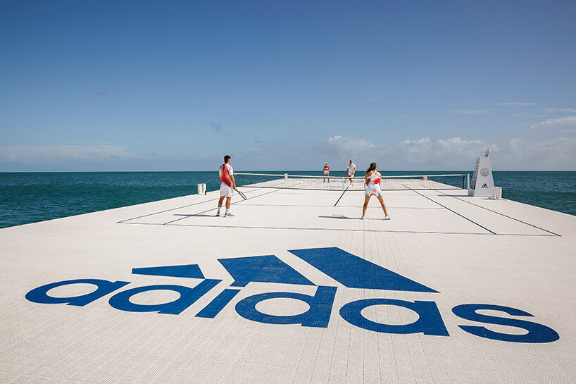 adidas parley serve a recycled tennis court on australia's great reef
