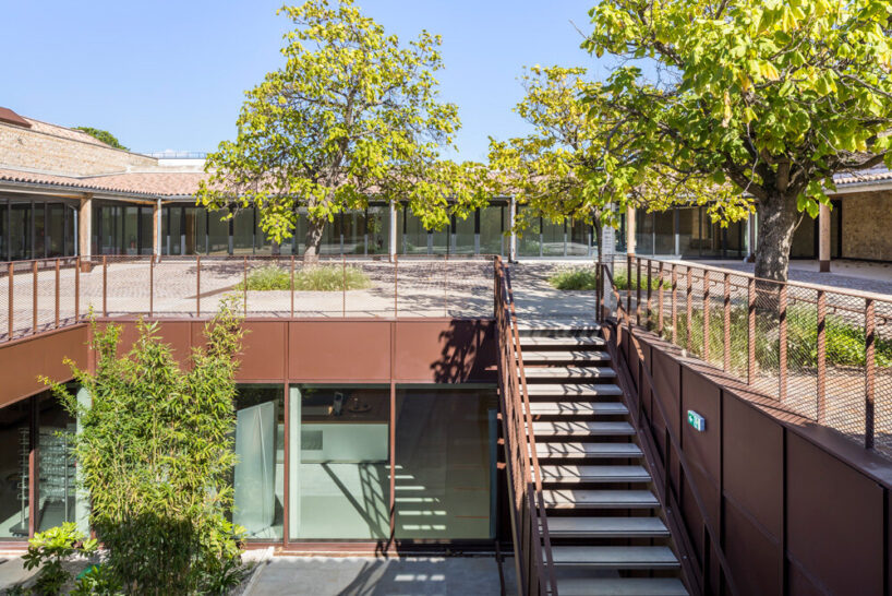 the outdoor terraces are linked by various ramps