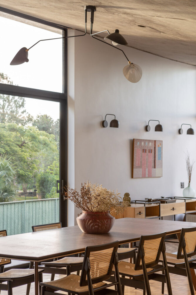 brazilian design furniture is mixed with lighting by italian, danish and french design companies