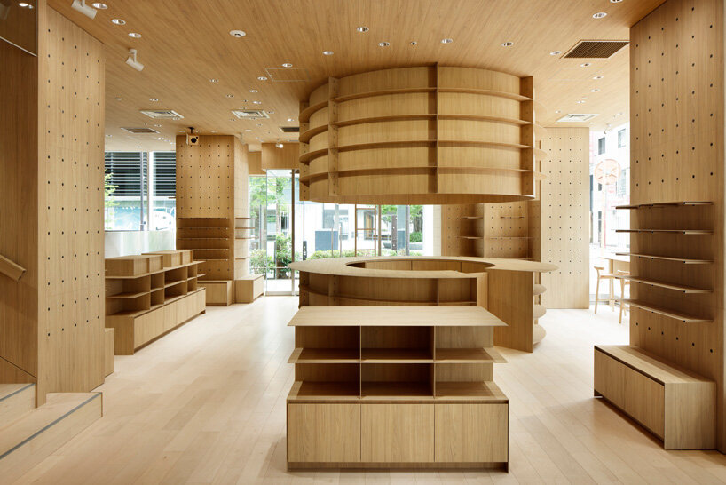 schemata architects clads entire tokyo restaurant interior in artificial wood films