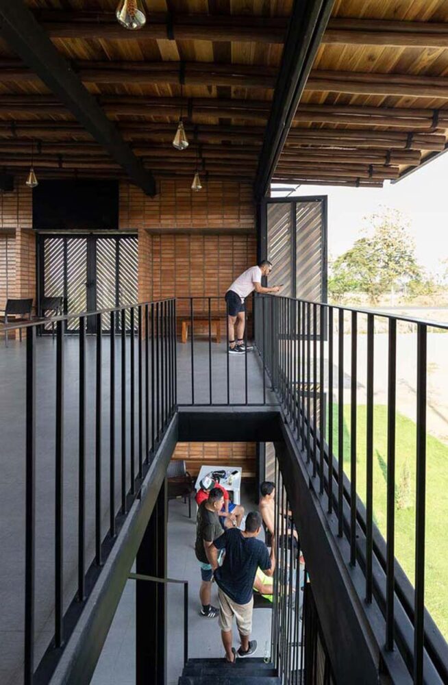 natura futura uses folding metal panels to design a sports center in rural ecuador