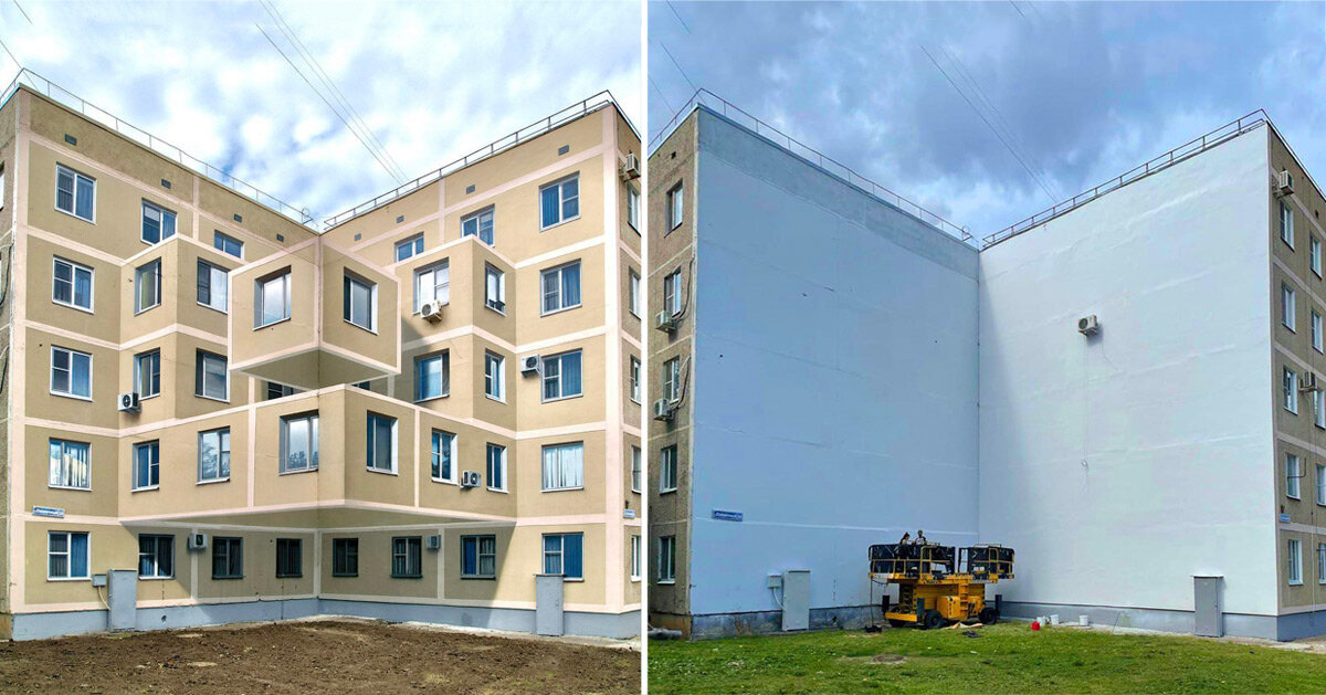 mind-bending mural by shozy envisions 3D extension to apartment